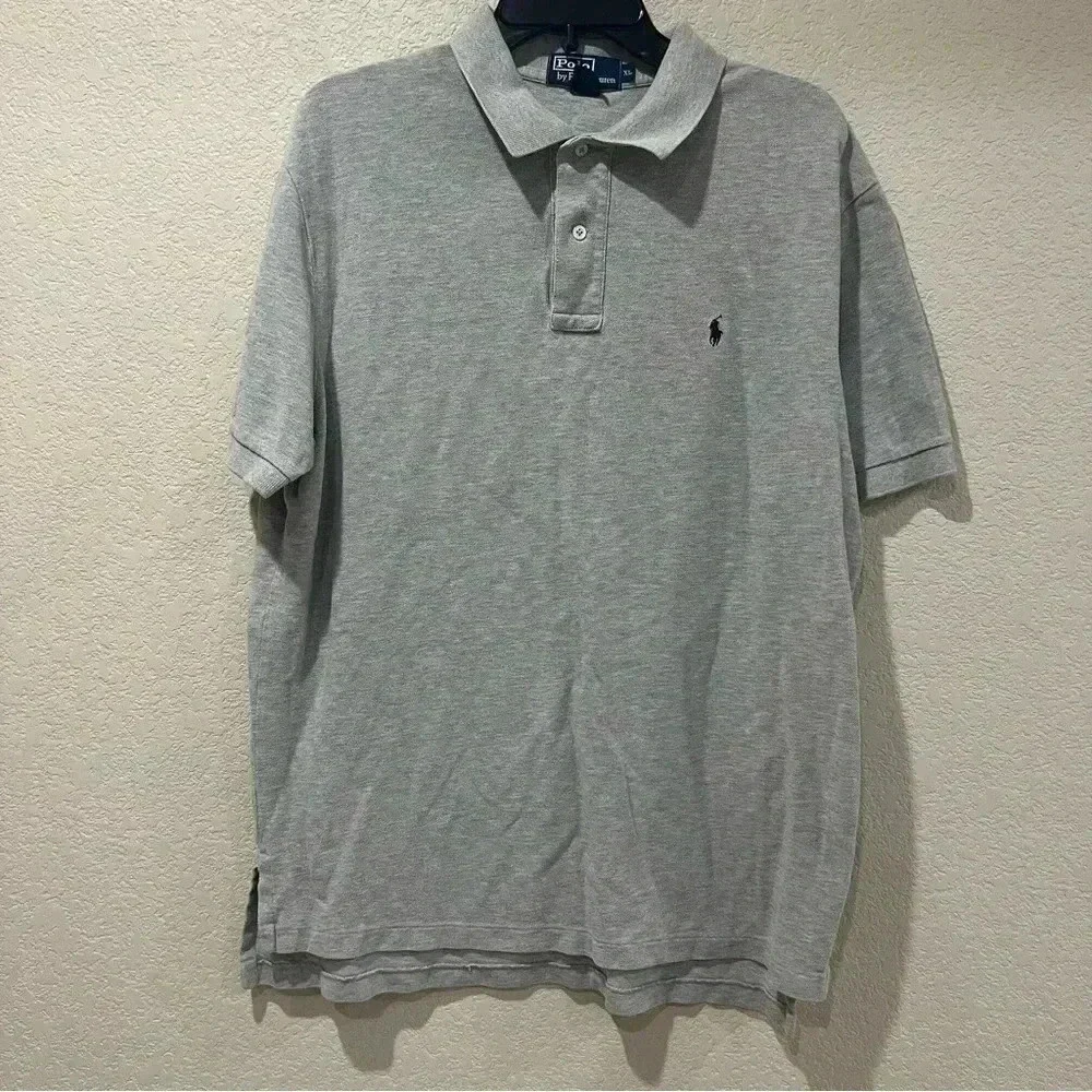 Polo By Ralph Lauren Men’s Cotton Gray Polo Shirt Short Sleeve Size XL Collared